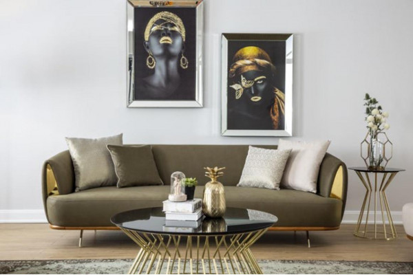 Luxus Sofa 3-Sëtzer Stoff Wunnzëmmer Modernen Design Sofas Polster Couchen