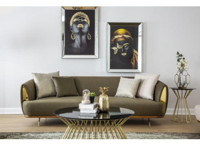 Luxus Sofa 3-Sëtzer Stoff Wunnzëmmer Modernen Design Sofas Polster Couchen