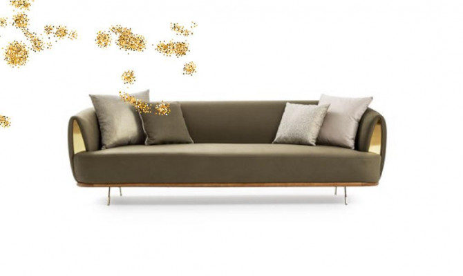 Luxus Sofa 3-Sëtzer Stoff Wunnzëmmer Modernen Design Sofas Polster Couchen