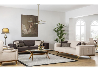 Luxus Canapé Set Couch Miwwel Set Designer Canapéen Garnituren 4tlg.