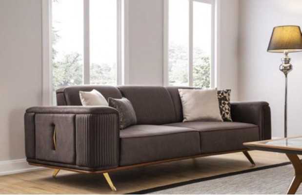 Sofaen 4 Sëtzer Textil Grouss Miwwelen Wunnzëmmer Modern Neue Sofa Polyester Couch