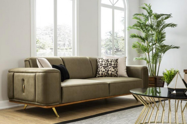 Chesterfield Sofa 4 Sëtz Wunnzëmmer Véiersëtzer Design schwaarz Textil Couchen