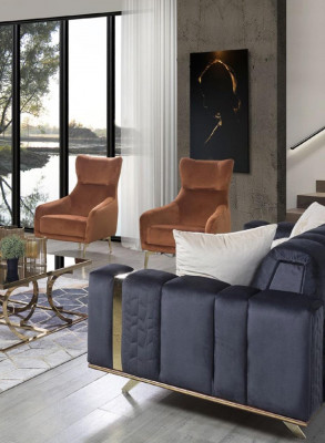 Luxus Sofagarnitur Couch Textil Couchen 4+3+1 Sëtz Sofae Wunnzëmmer Stoff