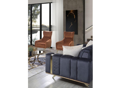 Luxus Sofagarnitur Couch Textil Couchen 4+3+1 Sëtz Sofae Wunnzëmmer Stoff