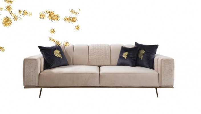 Luxus Sofagarnitur Couch Textil Couchen 4+3+1 Sëtz Sofae Wunnzëmmer Stoff