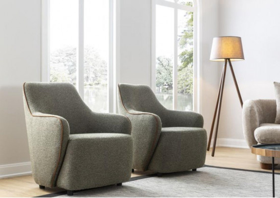 Sëtz Luxus Couch 1 Sëtzer Sofa Textil Stoff Couche Relax Club Miwwelen