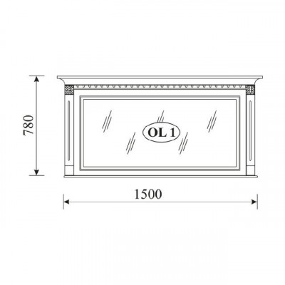 Klassesche Designer-Spigel Wandspigel mat echtem Holzkader Kolonialstil