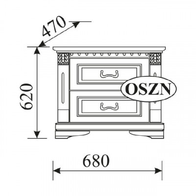 2er Set Klassesch Nuetsdëscher Nuetsdësch Nohkonsolen Dësch Massiv Holz OSZN