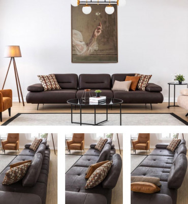 Canapé-Sëtz 421 Sëtz Couch Polster Miwwelen Wunnlandschaft Garnituren