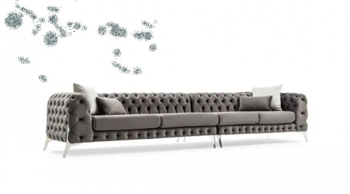 Grau Chesterfield gepolstert Sofa Ecksofa Garnitur Polster Luxus Ecke Sofas Nei