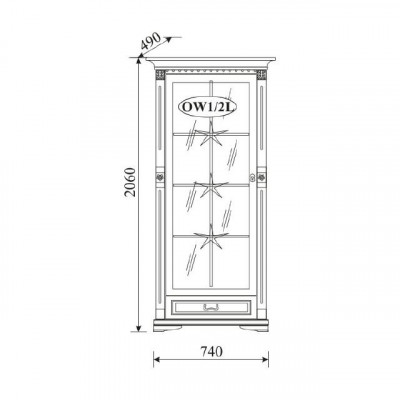 Klassesch Vitrine Vitrine Schaf Vitrine Glasschaf Schaf Kolonial OW 1-2