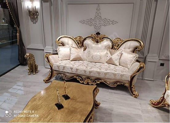 Soffagassett Klassesch Barock Rokoko 3+1 Sëtzer Couches Miwwelen Komplett