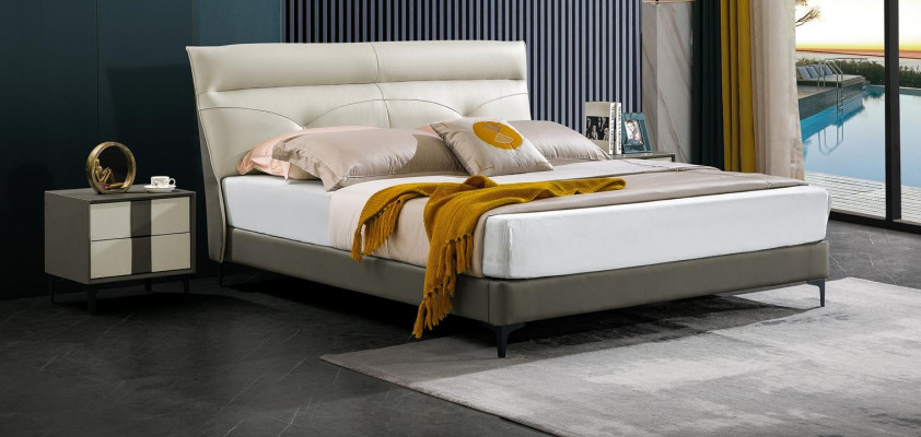 Designer Polster Duebelbett Better Bett Schlofzëmmer Eebett Liederbett Nei A591