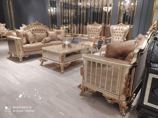 Beige Chesterfield Still antike Stil Stillen Still Barock Rokoko Miwwelen