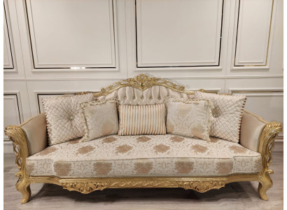 Chesterfield Sofa Barock Canapé Holz Samt Dräisitzer Klassesch Sofas Miwwelen