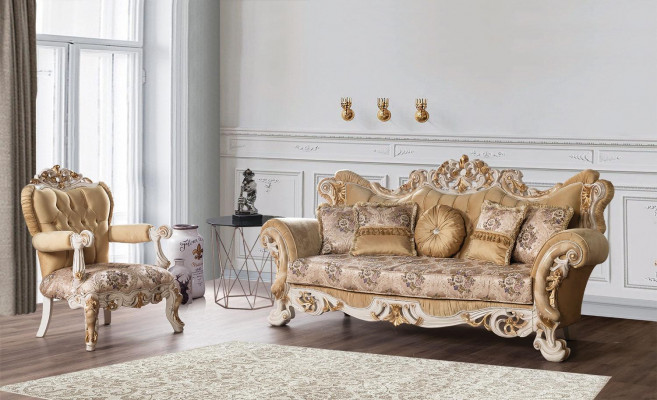 Wunnzëmmer Luxus Sofa Beige Sofagarnitur Sofas Fotell 3+1 Sëtz Stoff Design
