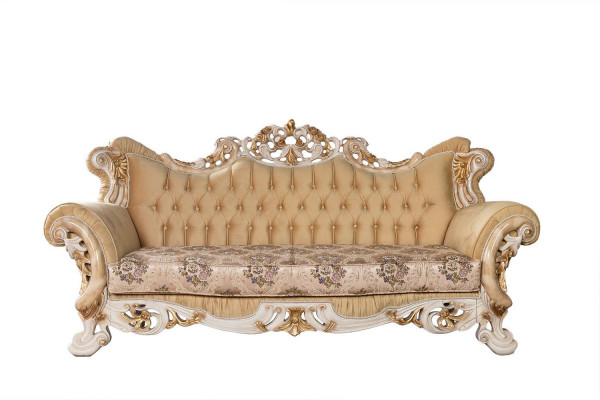 Wunnzëmmer Luxus Sofa Beige Sofagarnitur Sofas Fotell 3+1 Sëtz Stoff Design