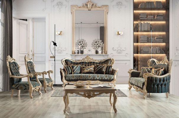 Couchtisch Dësch Miwwelen Ariichtung 120x80 Dëscher Holz Barock Rokoko