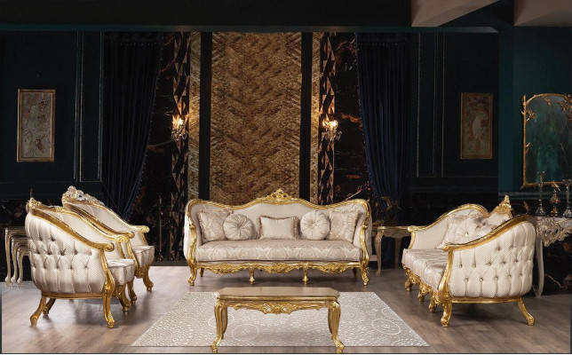 Chesterfield Ronn Sëtz Couch Polster Miwwel Ariichtung Sofa Einsëtzer