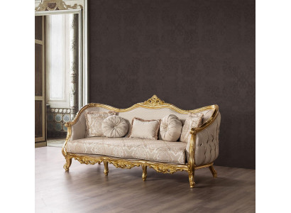 Luxus Canapé Klassesch Dräisëtzer Sofa Couche Miwwelen Ariichtung Stoff Sofa