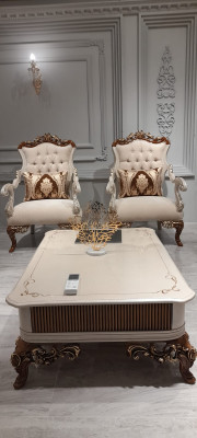 Dreiplazegen Chesterfield Barock Canapé Miwwel Sofa Cocuchen Stoff Gold