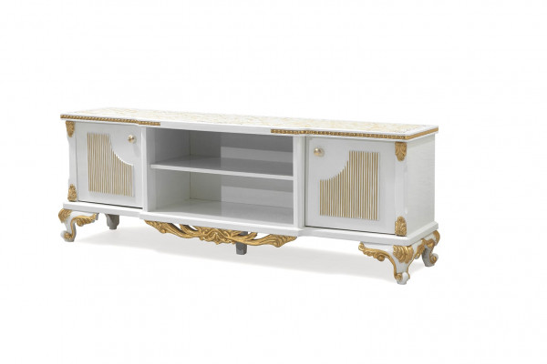 Klassesch Sideboard TV-Stee Kommode Holz Lowboard Kommoden Barock