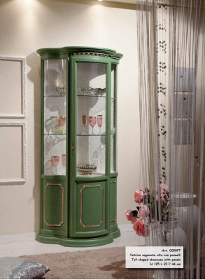 Hallef Schaf Vitrine Glas Schaf Vitrine Holz Wunnzëmmer Luxus Gréng Kommode