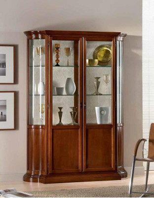 Luxus Holz Vitrine commode Design Schief Braun Italienesch Miwwelen Schaf Nei