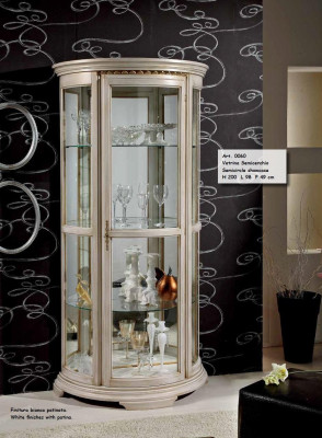 Klassesch Vitriinsglas-Schaf Vitrin Holz Wunnzëmmer Luxus Brong Nei Kommode