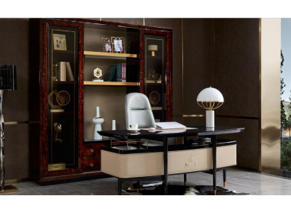 Ariichtung Aarbechtszëmmer Büro Miwwelen Dësch Schaf Fauteuil Garnitur 3tlg Set