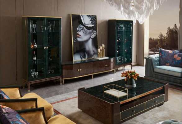 Glas Kommode Vitrin Kommoden Vitrinen Kommodenschaf Dekorativ Designer