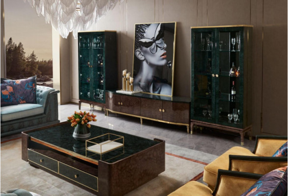 Glas Kommode Vitrin Kommoden Vitrinen Kommodenschaf Dekorativ Designer