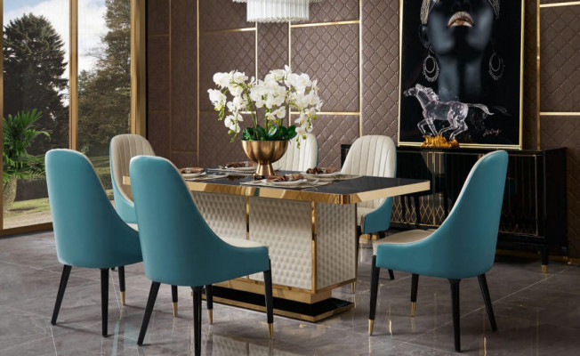 Iessdësch Design Dësch Edelstol Modern Iesszëmmer Wunnzëmmer Kichen