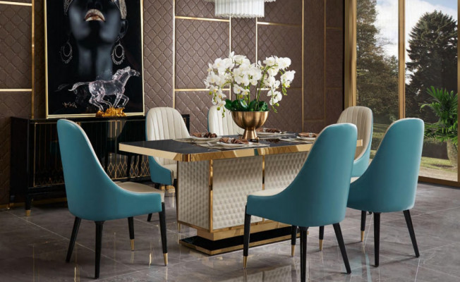 Iessdësch Design Dësch Edelstol Modern Iesszëmmer Wunnzëmmer Kichen