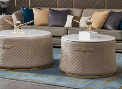 Ronne Set 2x Canapé Dësch Kaffisdësch Säitendësch Designer Wunnzëmmer