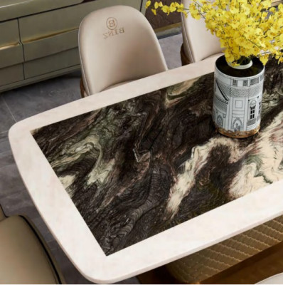 Komplett Iesszëmmer Set Dësch 4x Lēinestull Still Luxus Iessgruppe