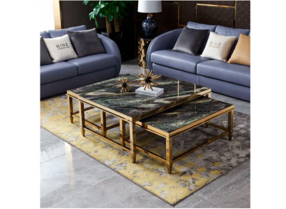 Couchtisch Kaffisdësch Bäitstelltësch Designer Wunnzëmmertësch Dëscher 3 Stéck Nei