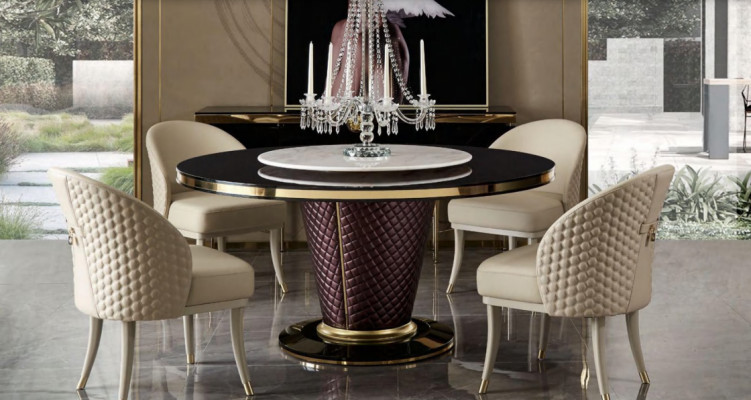 Design Iessdësch Ronnen Dësch 6 Still Iesszëmmer Set Garnitur Stull Grupp