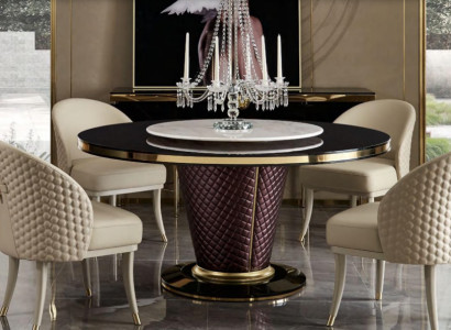 Design Ronnt Dësch 4x Still Still Iesszëmmer Sëtz Këssen Ronnt Dëscher