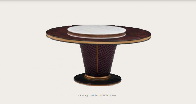 Iessdësch Ronnd Tisch Iesszëmmer Wunnzëmmer Garnitur Holz Design Dëscher