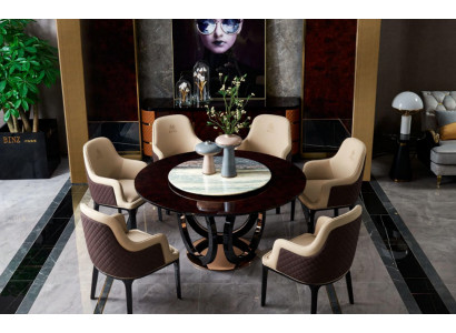 Design Holzdësch Ronn Iessdësch Rond Iessdëscher 150cm Luxus Klass
