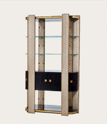 Designer Vitrine Holz Schaf Schief Schief Stotzen Büro Stotzen Glasschaf