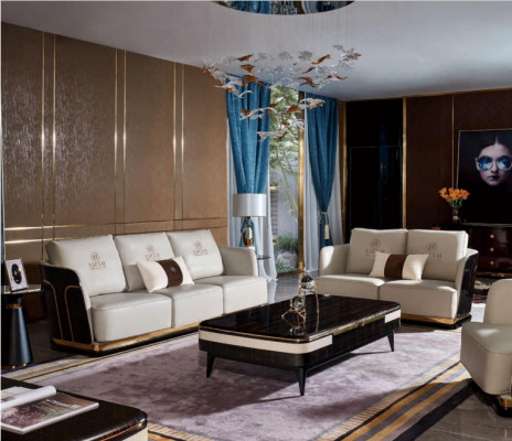 Drësëtzeger Canapé Polstersofa Couchen Designer Ledercouchen Wäiss