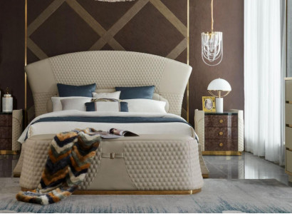 Bett Lieder Schlofzëmmer Miwwelen Luxus Modern Better 3-Stéck Set Boxspring.