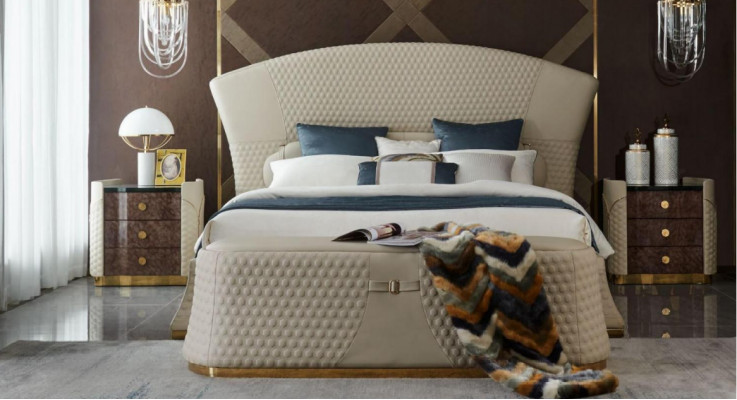 Bett Lieder Schlofzëmmer Miwwelen Luxus Modern Better 3-Stéck Set Boxspring.
