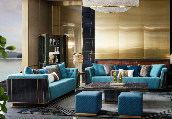 Grousst XXL Luxus Sofa Couch Polstersëtz Garnitur 4 Sëtz Couchen Sofas Stoff Nei