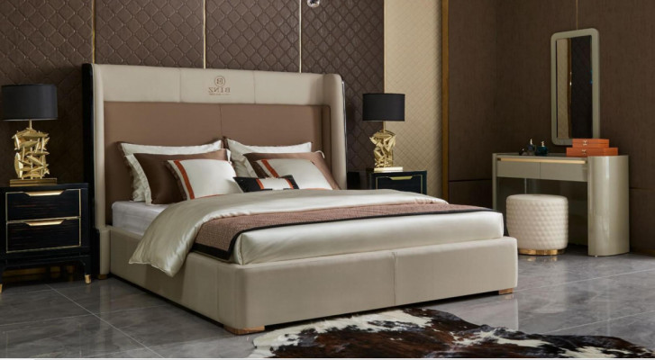 Design Schlofkummer 6-deel Komplettset Bett Noperzëch Schminktisch