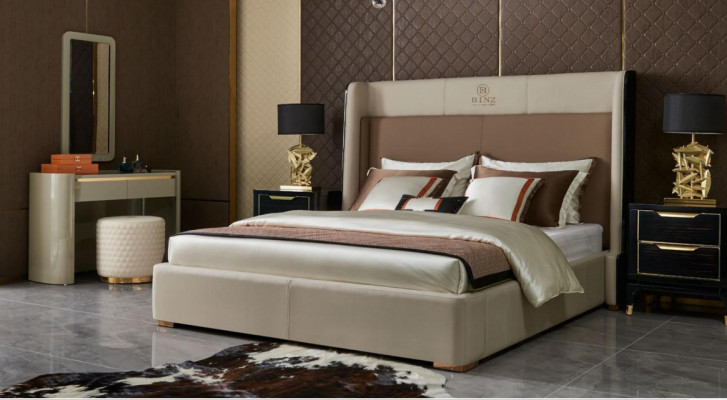 Design Schlofkummer 6-deel Komplettset Bett Noperzëch Schminktisch