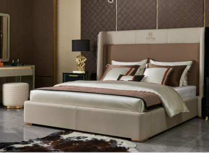 Bett Schlofkummer Set Design Miwwelen Luxus Better 2x Nuetsdëscher 3tlg Bettgestell