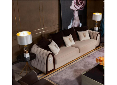 Dreisëtzer Chesterfield 3 Sëtzer Sofa Couch Polster Sëtz Garnitur 3er Couchen